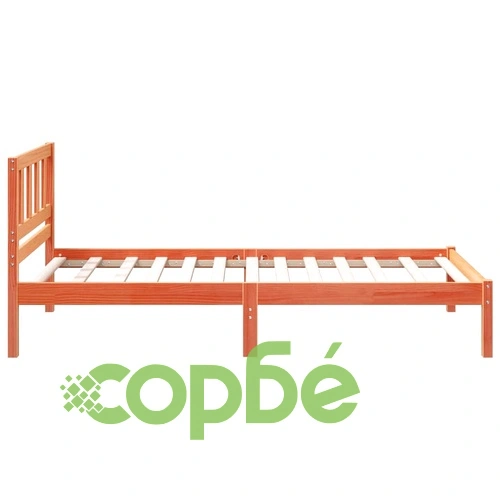 Рамка за легло с табла Восъчнокафяв 90x190 см Борово дърво масив ➤ топ цена ➤ sorbe.bg