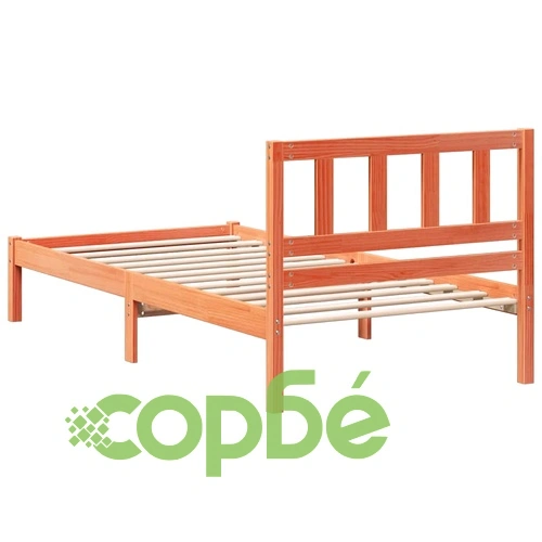 Рамка за легло с табла Восъчнокафяв 90x190 см Борово дърво масив ➤ топ цена ➤ sorbe.bg