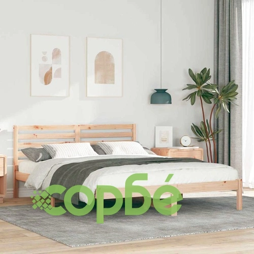 Рамка за легло с табла от масивно борово дърво 160x200 см кафяв цвят ➤ топ цена ➤ sorbe.bg