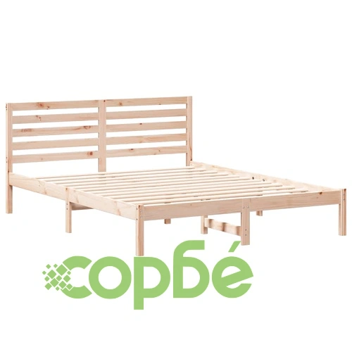 Рамка за легло с табла от масивно борово дърво 160x200 см кафяв цвят ➤ топ цена ➤ sorbe.bg