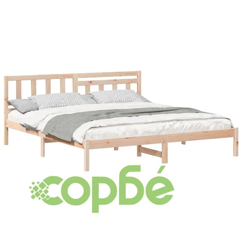 Рамка за легло с табла от масивно борово дърво 160x200 см кафяв цвят ➤ топ цена ➤ sorbe.bg