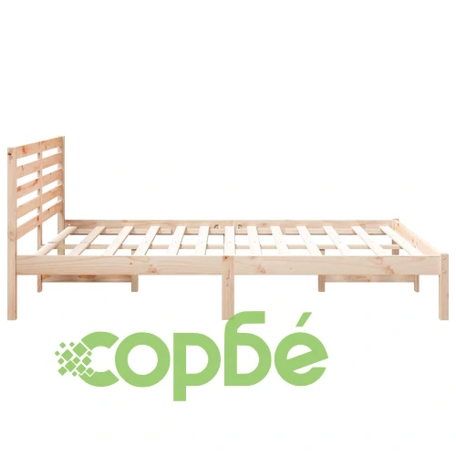 Рамка за легло с табла от масивно борово дърво 160x200 см кафяв цвят ➤ топ цена ➤ sorbe.bg