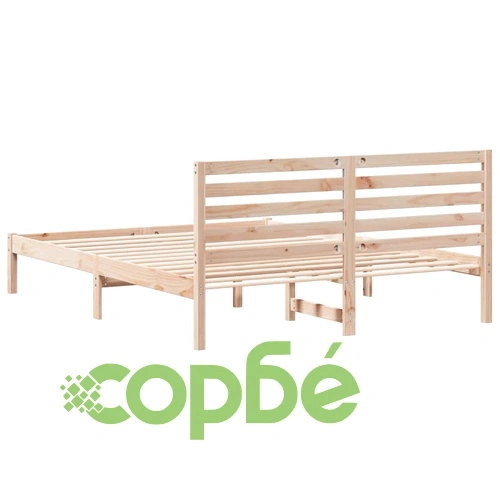 Рамка за легло с табла от масивно борово дърво 160x200 см кафяв цвят ➤ топ цена ➤ sorbe.bg