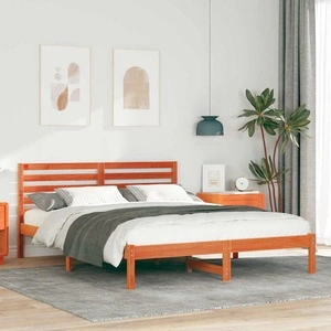 Рамка за легло с табла восъчнокафяв цвят 160x200 см масивна борова дървесина