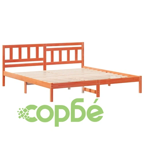 Рамка за легло с табла восъчнокафяв цвят 160x200 см масивна борова дървесина ➤ топ цена ➤ sorbe.bg