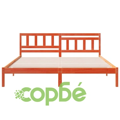 Рамка за легло с табла восъчнокафяв цвят 160x200 см масивна борова дървесина ➤ топ цена ➤ sorbe.bg