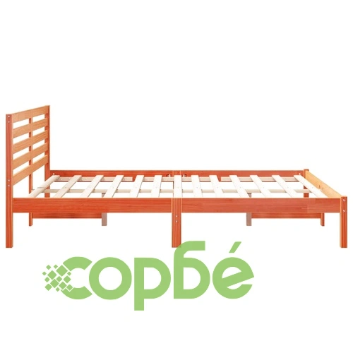 Рамка за легло с табла восъчнокафяв цвят 160x200 см масивна борова дървесина ➤ топ цена ➤ sorbe.bg