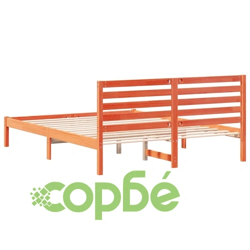 Рамка за легло с табла восъчнокафяв цвят 160x200 см масивна борова дървесина ➤ топ цена ➤ sorbe.bg