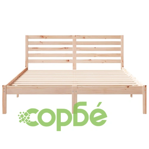 Рамка за легло с табла от масивно борово дърво 150x200 см кафяво ➤ топ цена ➤ sorbe.bg