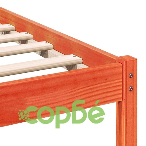 Рамка за легло с табла восъчнокафяв цвят 140x190 см масивна борова дървесина ➤ топ цена ➤ sorbe.bg