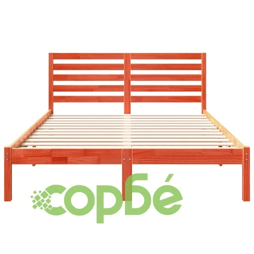 Рамка за легло с табла восъчнокафяв цвят 140x190 см масивна борова дървесина ➤ топ цена ➤ sorbe.bg