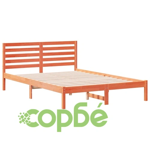 Рамка за легло с табла восъчнокафяв цвят 140x210 см масивно борово дърво ➤ топ цена ➤ sorbe.bg