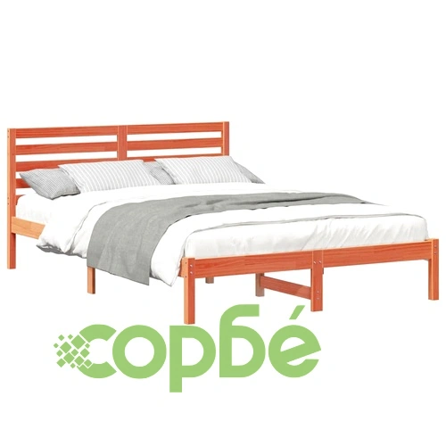 Рамка за легло с табла восъчнокафяв цвят 140x210 см масивно борово дърво ➤ топ цена ➤ sorbe.bg