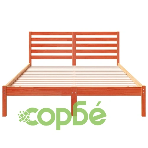 Рамка за легло с табла восъчнокафяв цвят 140x210 см масивно борово дърво ➤ топ цена ➤ sorbe.bg