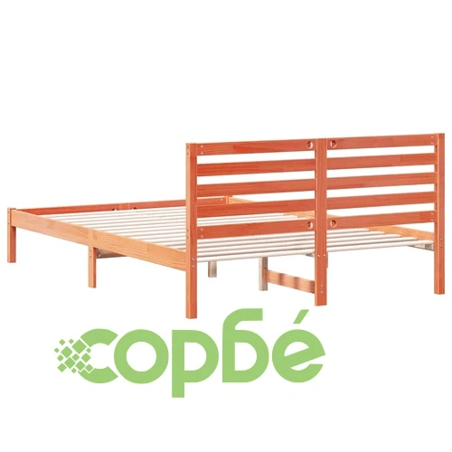 Рамка за легло с табла восъчнокафяв цвят 140x210 см масивно борово дърво ➤ топ цена ➤ sorbe.bg