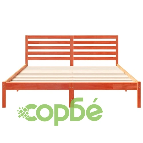 Рамка за легло с табла Восъчнокафяв 160x210 см Борово дърво масив ➤ топ цена ➤ sorbe.bg