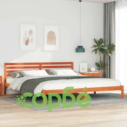 Рамка за легло с табла 180x220 см масивно борово дърво восъчнокафяв цвят ➤ топ цена ➤ sorbe.bg