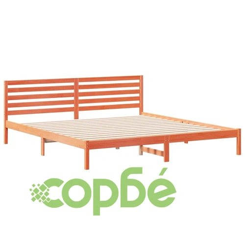 Рамка за легло с табла 180x220 см масивно борово дърво восъчнокафяв цвят ➤ топ цена ➤ sorbe.bg
