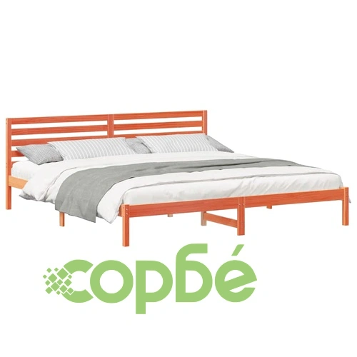 Рамка за легло с табла 180x220 см масивно борово дърво восъчнокафяв цвят ➤ топ цена ➤ sorbe.bg