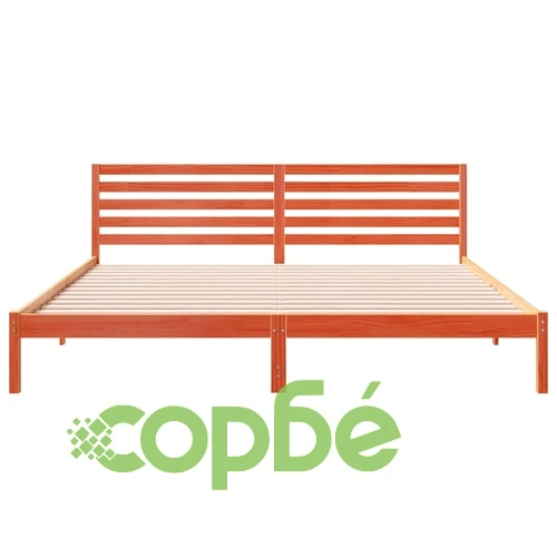 Рамка за легло с табла 180x220 см масивно борово дърво восъчнокафяв цвят ➤ топ цена ➤ sorbe.bg