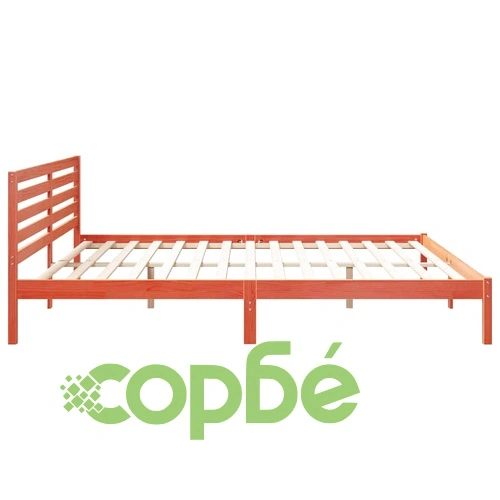 Рамка за легло с табла 180x220 см масивно борово дърво восъчнокафяв цвят ➤ топ цена ➤ sorbe.bg