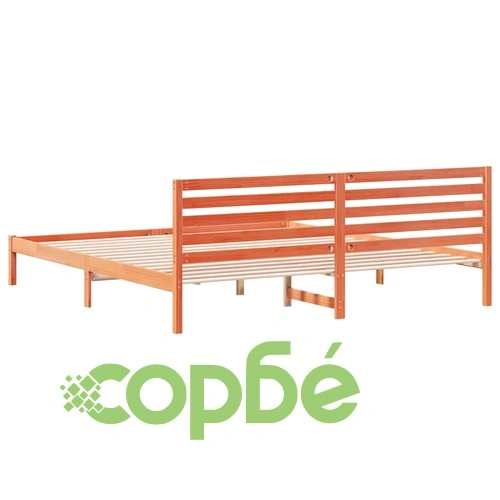 Рамка за легло с табла 180x220 см масивно борово дърво восъчнокафяв цвят ➤ топ цена ➤ sorbe.bg