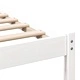 Рамка за легло с табла от масивно борово дърво, бяла, 160x200 см
