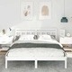 Рамка за легло с табла от масивно борово дърво, бяла, 160x200 см