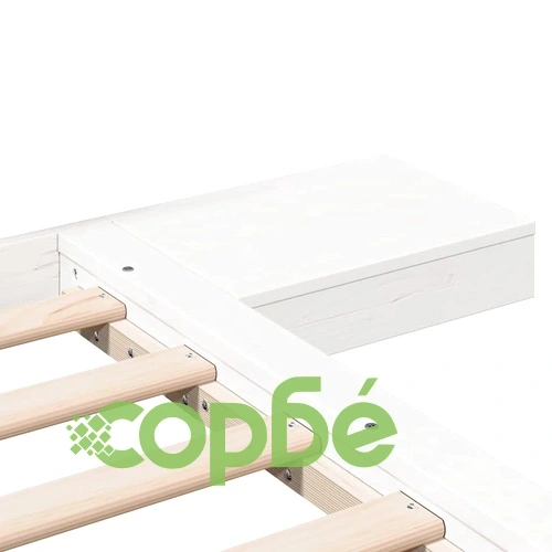 Рамка за легло с нощни масички бяло 200x200 см масивно дърво ➤ топ цена ➤ sorbe.bg