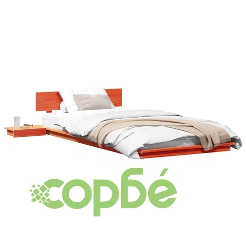 Рамка за легло с нощни масички от масивно дърво кафяво 90x190 см ➤ топ цена ➤ sorbe.bg