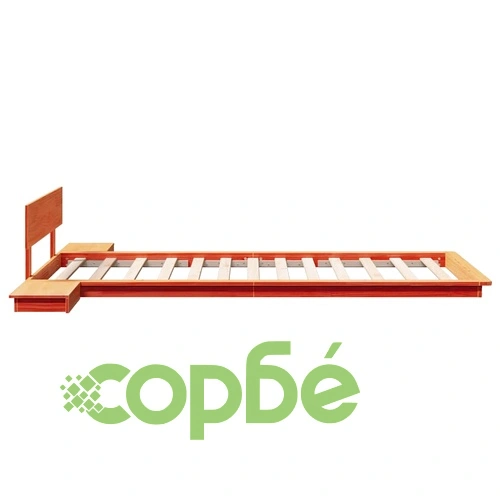 Рамка за легло с нощни масички от масивно дърво кафяво 90x190 см ➤ топ цена ➤ sorbe.bg