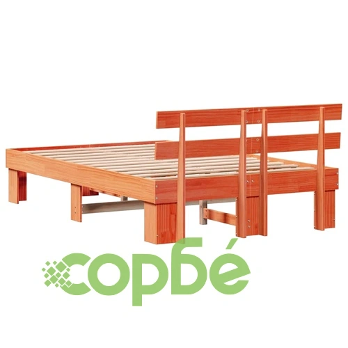 Рамка за легло с табла кафяво 120x200 см масивна борова дървесина ➤ топ цена ➤ sorbe.bg