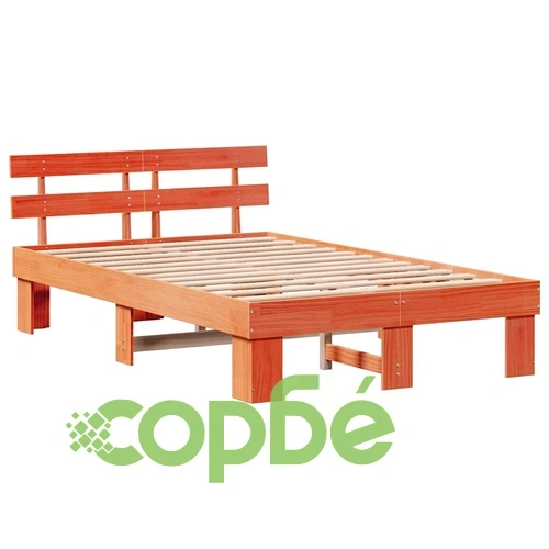 Рамка за легло с табла кафяво 140x190 см масивна борова дървесина ➤ топ цена ➤ sorbe.bg