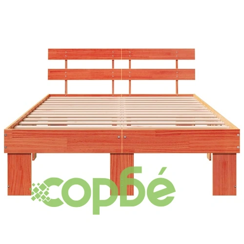 Рамка за легло с табла кафяво 140x190 см масивна борова дървесина ➤ топ цена ➤ sorbe.bg