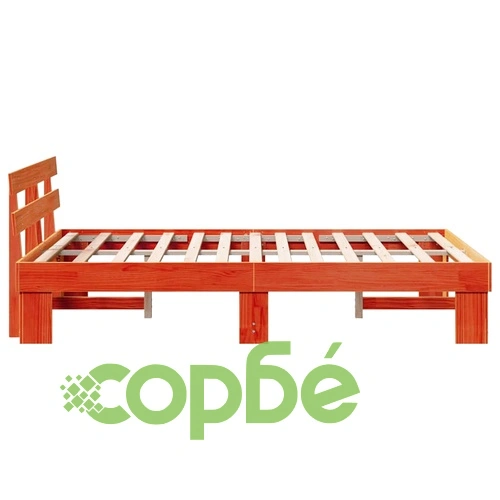 Рамка за легло с табла кафяво 140x190 см масивна борова дървесина ➤ топ цена ➤ sorbe.bg