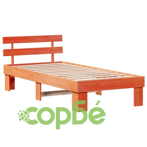 Рамка за легло с табла от масивна борова дървесина 80x200 см кафяво ➤ топ цена ➤ sorbe.bg