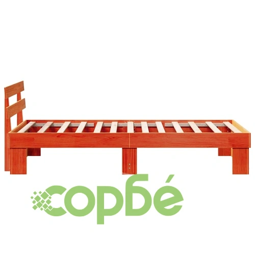 Рамка за легло с табла от масивна борова дървесина 80x200 см кафяво ➤ топ цена ➤ sorbe.bg