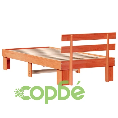 Рамка за легло с табла от масивна борова дървесина 80x200 см кафяво ➤ топ цена ➤ sorbe.bg