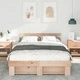 Рамка за легло с табла от масивно борово дърво 160x200 см - кафяв цвят