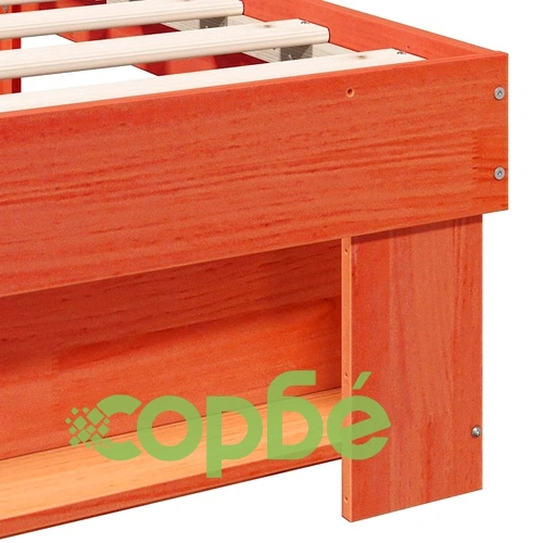 Рамка за легло с табла Восъчнокафяв 150x200 см Борово дърво масив ➤ топ цена ➤ sorbe.bg