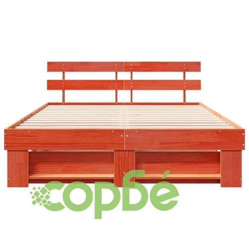 Рамка за легло с табла Восъчнокафяв 150x200 см Борово дърво масив ➤ топ цена ➤ sorbe.bg