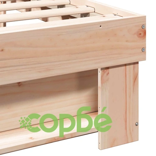 Рамка за легло с табла от масивно борово дърво 140x190 см кафява ➤ топ цена ➤ sorbe.bg