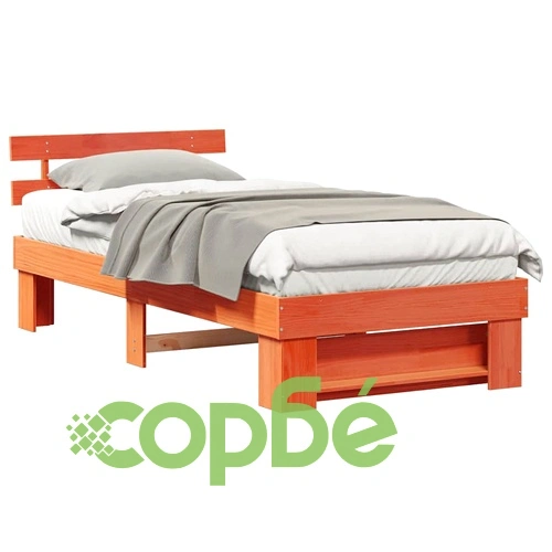 Рамка за легло с табла Восъчнокафяв 80x200 см Борово дърво масив ➤ топ цена ➤ sorbe.bg