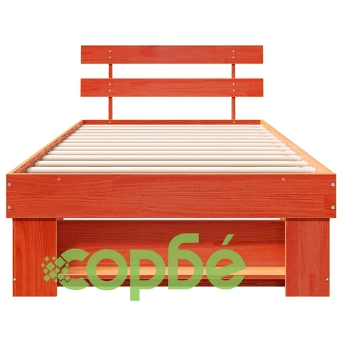 Рамка за легло с табла Восъчнокафяв 80x200 см Борово дърво масив ➤ топ цена ➤ sorbe.bg