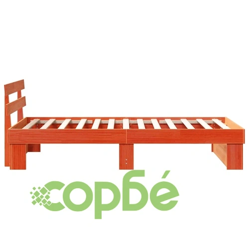 Рамка за легло с табла Восъчнокафяв 80x200 см Борово дърво масив ➤ топ цена ➤ sorbe.bg