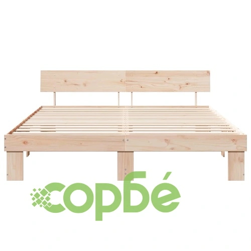 Рамка за легло с табла 180x200 см от масивно борово дърво, кафяв цвят ➤ топ цена ➤ sorbe.bg