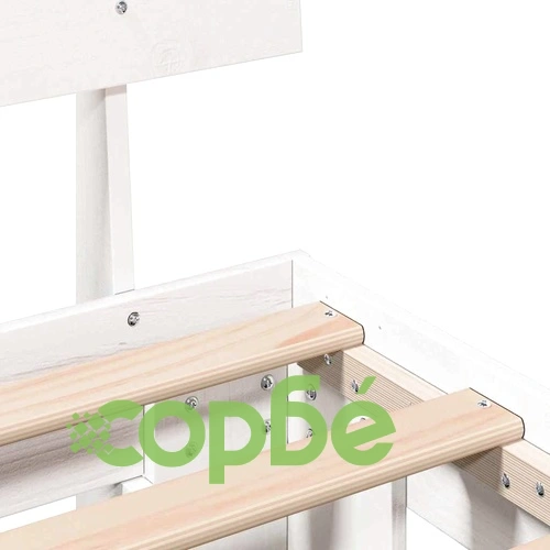 Рамка за легло с табла от масивно борово дърво бяло 140x190 см ➤ топ цена ➤ sorbe.bg