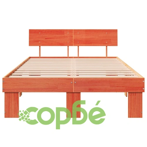 Рамка за легло с табла восъчнокафяв цвят 140x190 см масивно борово дърво ➤ топ цена ➤ sorbe.bg