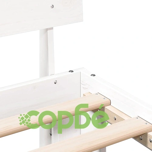 Рамка за легло с табла бяла 135x190 см масивна борова дървесина ➤ топ цена ➤ sorbe.bg