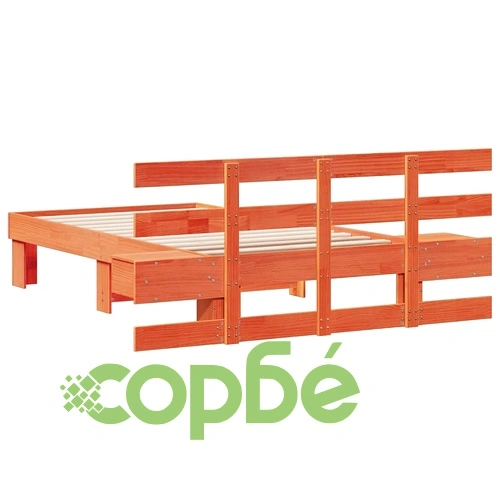 Рамка за легло с нощни шкафчета от масивно борово дърво 90x190 см, восъчнокафяв цвят ➤ топ цена ➤ sorbe.bg